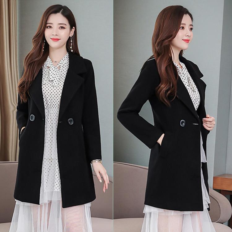Autumn and Winter Mid-length Woolen Women's Coat Woolen Coat
