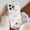 Vergoldetes Rot-kariertes Schleifen-iPhone 17 Hülle, Kompatibel mit Apple 14, 16 Pro Max, Hartglas, Süßes Design
