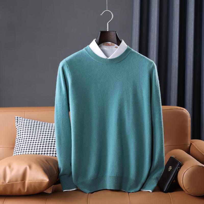 100% Wool Sweater Men Winter Knit Pullover Autumn Jumper Man Cashmere Sweaters Knit Top Long Sleeve O-neck