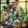 Mother's Day Hummingbird Hanging Decoration Weather-proof Indoor Outdoor Garden Wall Window Hanging 2D Flat Acrylic Flower Hummingbird Ornament