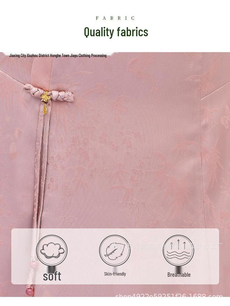 Elegant Summer 2026 Chinese Cheongsam: Dignified Short Sleeve Dress