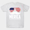 T Shirt Women Merica Mustache Dad T Shirt For Gift Harajuku Print Kawaii Tshirt Summer Short Sleeve Female T-Shirt Top Tee