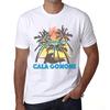 Men’s Vintage Tee Shirt Graphic T Shirt Summer Triangle Cala Gonone White