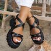2025 New Women Sandals Casual Lightweight Designer Shoes for Women Summer Cross Strap Flat Sandals Women Sandalias De Mujer