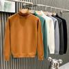 Men's Trendy High Neck Solid Color Winter Sweater - Casual Japanese Style Pullover Knitwear