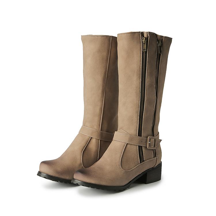 Women's Boots 2025 Autumn/winter Mid Length Boots Women's Matte Leather Fashionable Women's Shoes