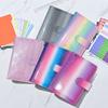 A6 Binder Gradient Laser English Notepad PU Loose-leaf Notebook Plan This Week Plan Month Plan Ledger Office Stationery