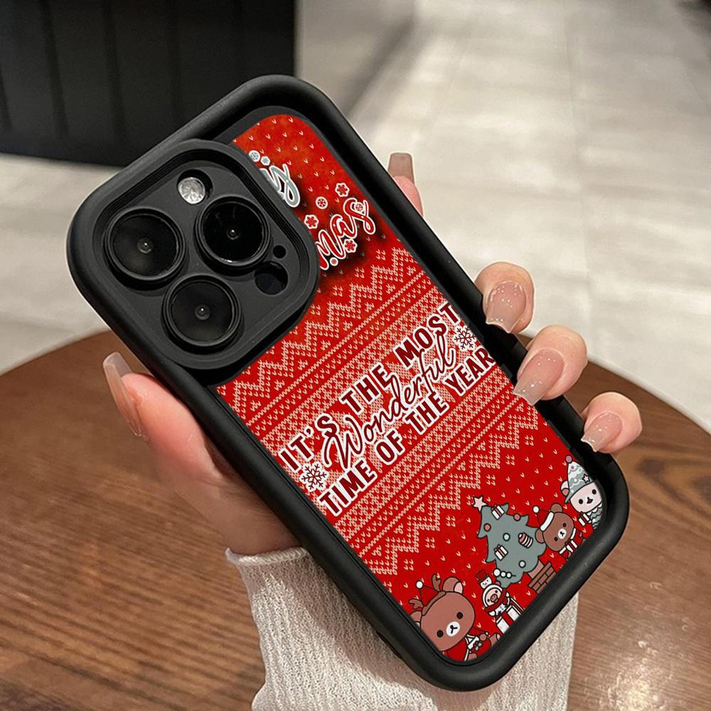 Ae117 Merry Christmas Happy New Year design Phone Cases for iPhone 16 14 13 11 Pro Max 15 7 8 Plus 12 mini XR XS Max Angel Eye Ladder Protective Cover