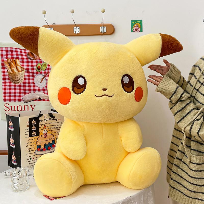 Pikachu Plush Toy For Kids With Rabbit Fur Material 40cm Cute Cartoon Character Gift For Children