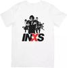 INXS Hudba Unisex Strih pre Mužov a Ženy Kvalitné Bavlnené Tričko Biele.
