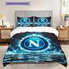 SSC Napoli Pattern Bedding Quilt Set Quilt Cover Pillowcase Home Decoration Birthday Gift (1 * Duvet Cover + 2 * Pillowcase, Without Core)