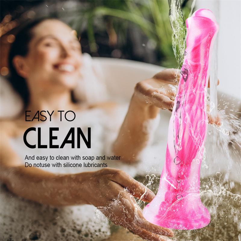 Eggless Horse Cock Liquid Silicone Animal Penis Thick and Long Color Simulation Fake Penis Anal Plug Fun Masturbation Device