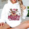 Graphic Hoodie Merry Christmas Reindeer Fashion Women Clothing Loose Hooded Pullovers Long Sleeves Hoodies