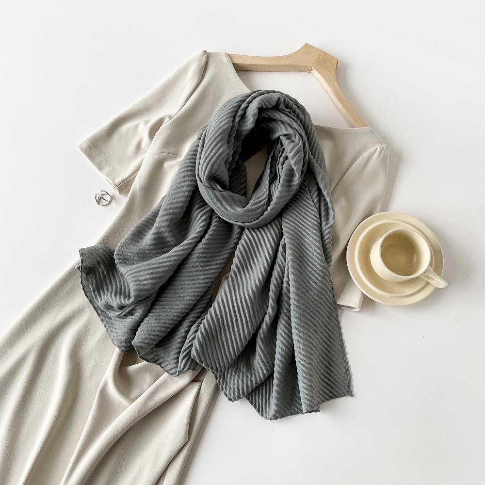 Fashionable New Versatile Headscarf Large Square Scarf Solid Color Scarf Women'S Simulated Silk Satin Scarf