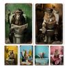 Funny Animals Toilet Metal Signs Decor Gorilla Elephant Cat Dog Wall Art Tin Sign Posters Picture for Bathroom