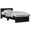 Bed Frame Black Oak Effect 75 X 190 Cm Engineered Wood