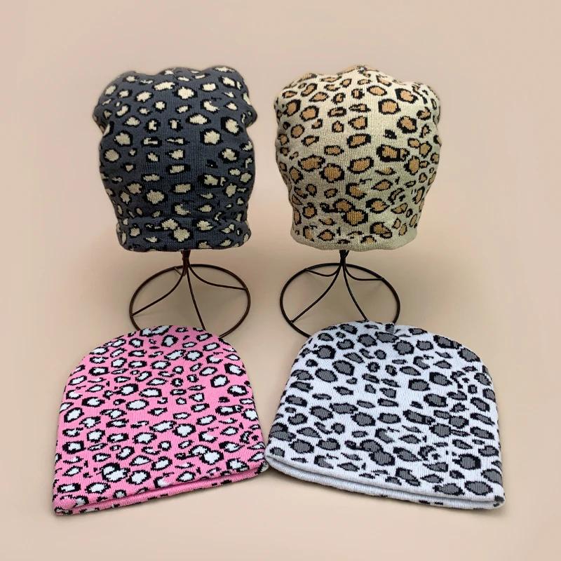 Retro Leopard Speckles Wool Knitted Hats Autumn And Winter Personal Warm Ins Versatile Hip Hop Fashion Y2K Niche Street Beanies