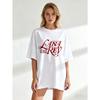 Koszulka Oversize Czarna z Nadrukiem Logo Lana Del Rey Casualowy Top Streetwear dla Kobiet