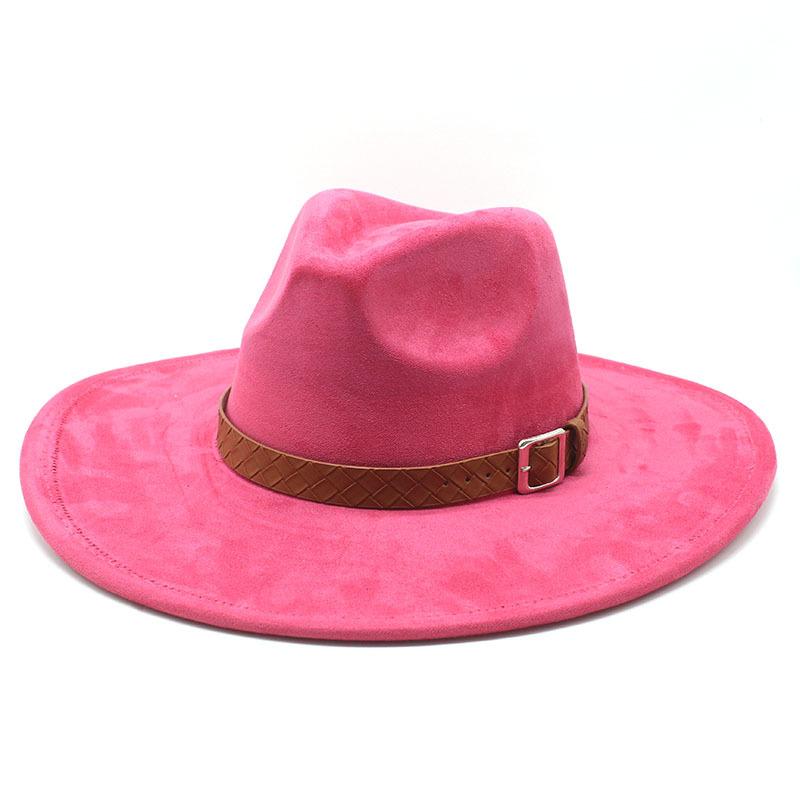 Suede Big Brim Jazz Hat Lady Gentleman Fashion Top Hat Party Banquet Coat Matching Hat