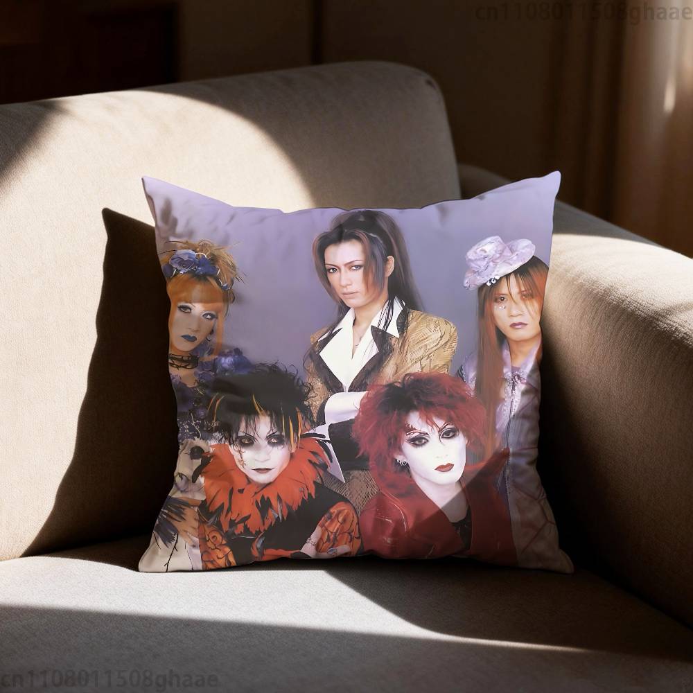 Malice Mizer Visual Kei Rock Pillow Case Antidustmite Pillowcase Invisible Zipper Silky Short Plush Sofa Cushion Cover