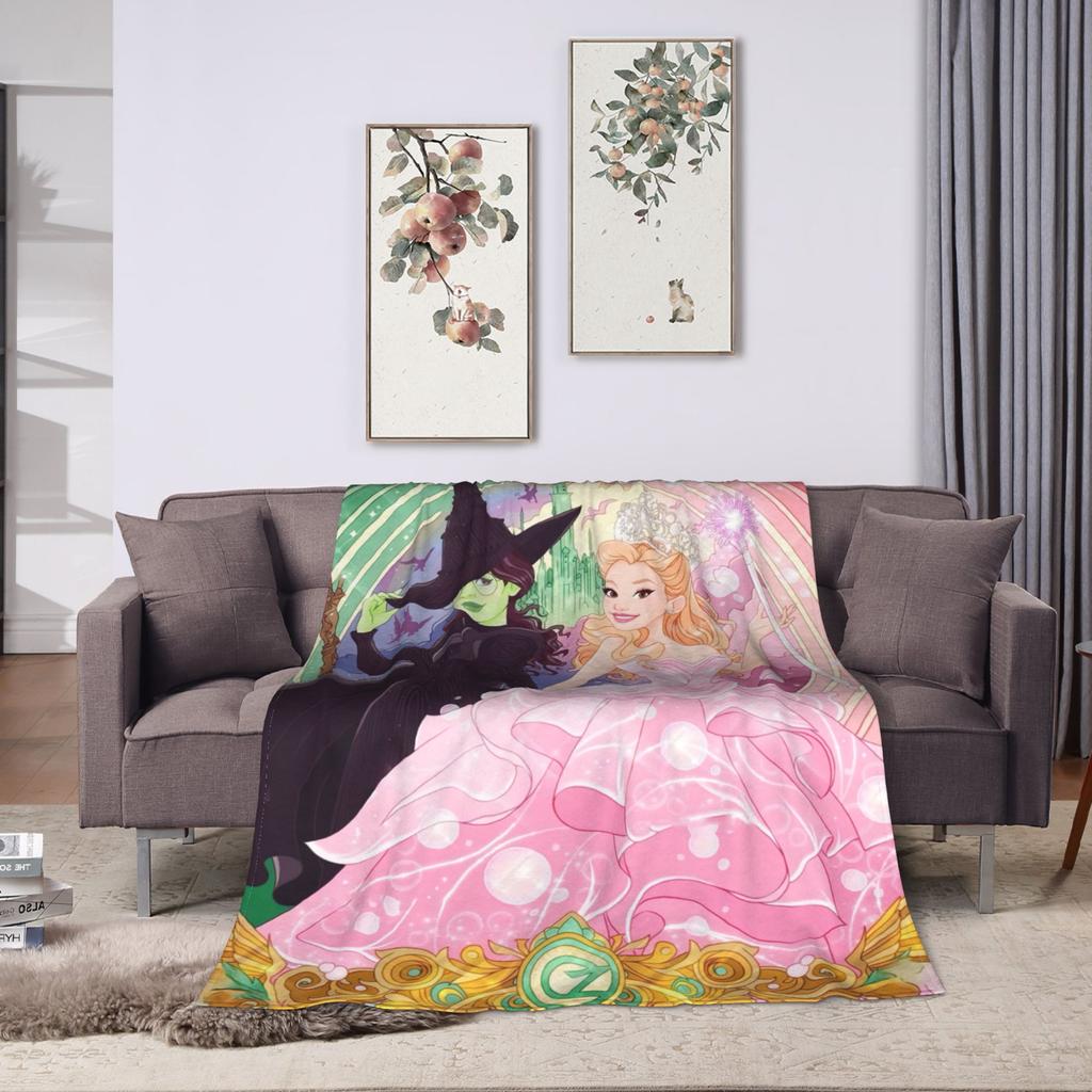 Couverture Wicked For Good Glinda et Elphaba Douce Chaude Peluche Linge de Lit Jetés Pour Salon Décoratif Flanelle Couvre-lit Housse de Couette