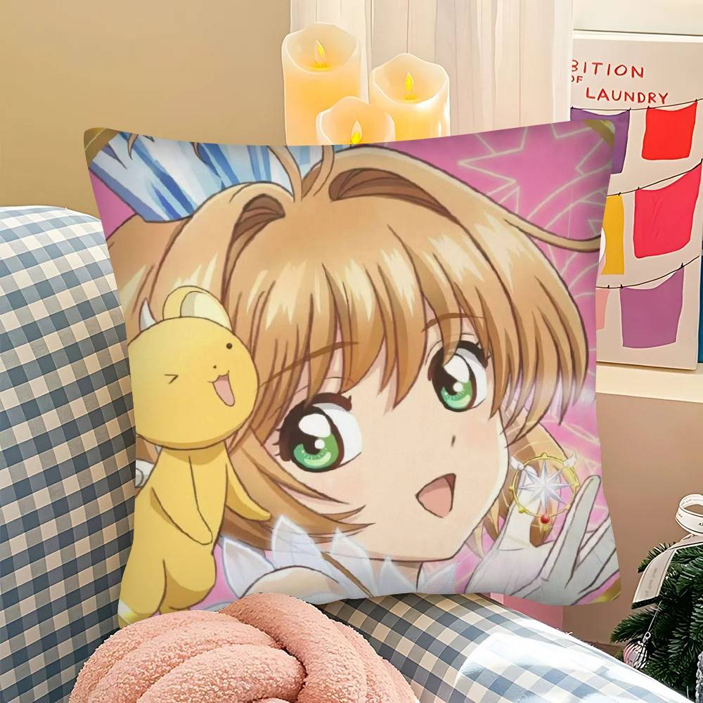 1Pc Kawaii-S-Sakura Cardcaptors Pillow Case Fashion Square Pillowcase Bedroom Sofa Room Ins Decoration Leisure