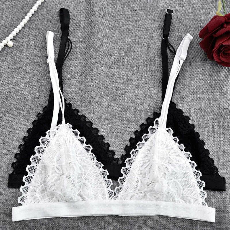 Women Sexy Bra Solid Color Lace Floral Top Strap Bras Summer Ultrathin Brassiere