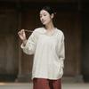 Women Vintage T-Shirts Solid Color Long Sleeve Autumn Long Sleeve Loose Casual Women T-Shirts