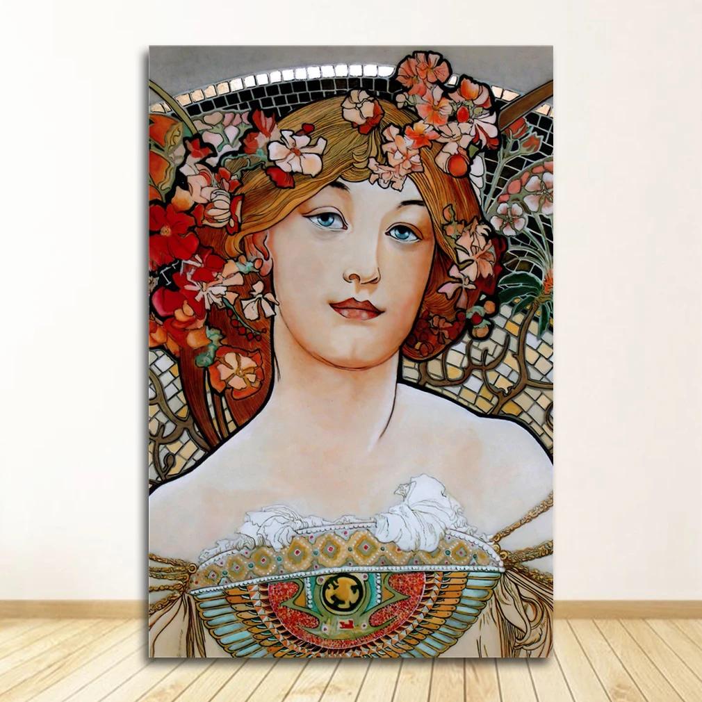 Vintage Alphonse Mucha Klassiek Kunstwerk Art Nouveau Kunst Poster en Prints Canvas Schilderij Wandkunst Afbeeldingen voor Huis Kamer Decoratie