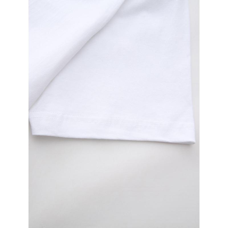 T-shirt pour homme nouveau style en pur coton à manches courtes avec impression de loup, col rond tendance et décontracté, confortable, doux et respirant, essentiel pour l'été