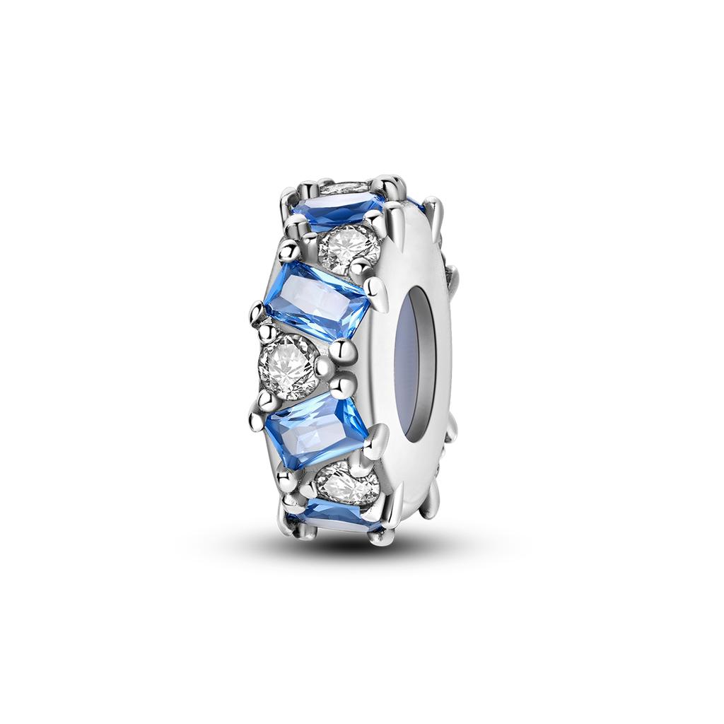 Choice Authentic Accessories Bracelets Sapphire Charm Bead Charms Bead Charms Genuine copper Blue Color Inlaid Zirconium Dangle Do It Yourself Jewelle