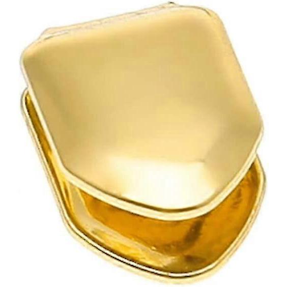 Dhrs 2 Stück 14 Karat Vergoldete Mundzähne, Flache Zähne, Obere Zähne Goldene Zahnspangen