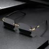 Vintage Sunglasses Male Brand Design Stylish Rimless Sun Eyeglasses Shades Cutting Lenses Ladies Frameless Glasses