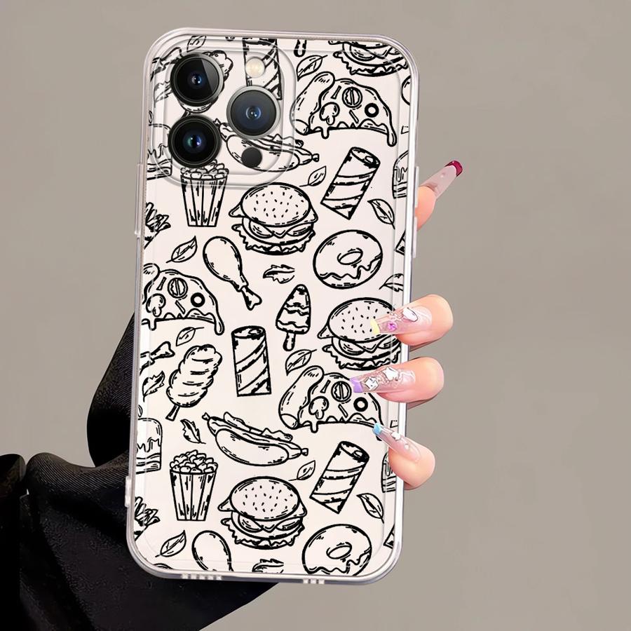 Case for iPhone 17 Pro Max Air 14 Plus 7 8 XS Max 13 Pro XR 16 11 12 Mini 15 Soft Phone Cover Gourmet Burger
