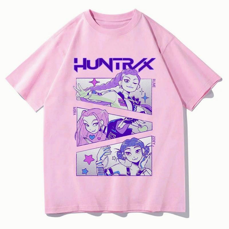 KPop Demon Hunters Huntrix T-skjorter Sommer T-skjorter Med Korte Ermer Damer Menn Klær Streetwear Unisex Grafisk Trykk T-skjorter