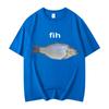 Fih Fish Vtipné Meme Tričko Vysoce Kvalitní Módní Trička s Krátkým Rukávem Pánské Dámské Oblečení Oversized Bavlněné Tričko Streetwear