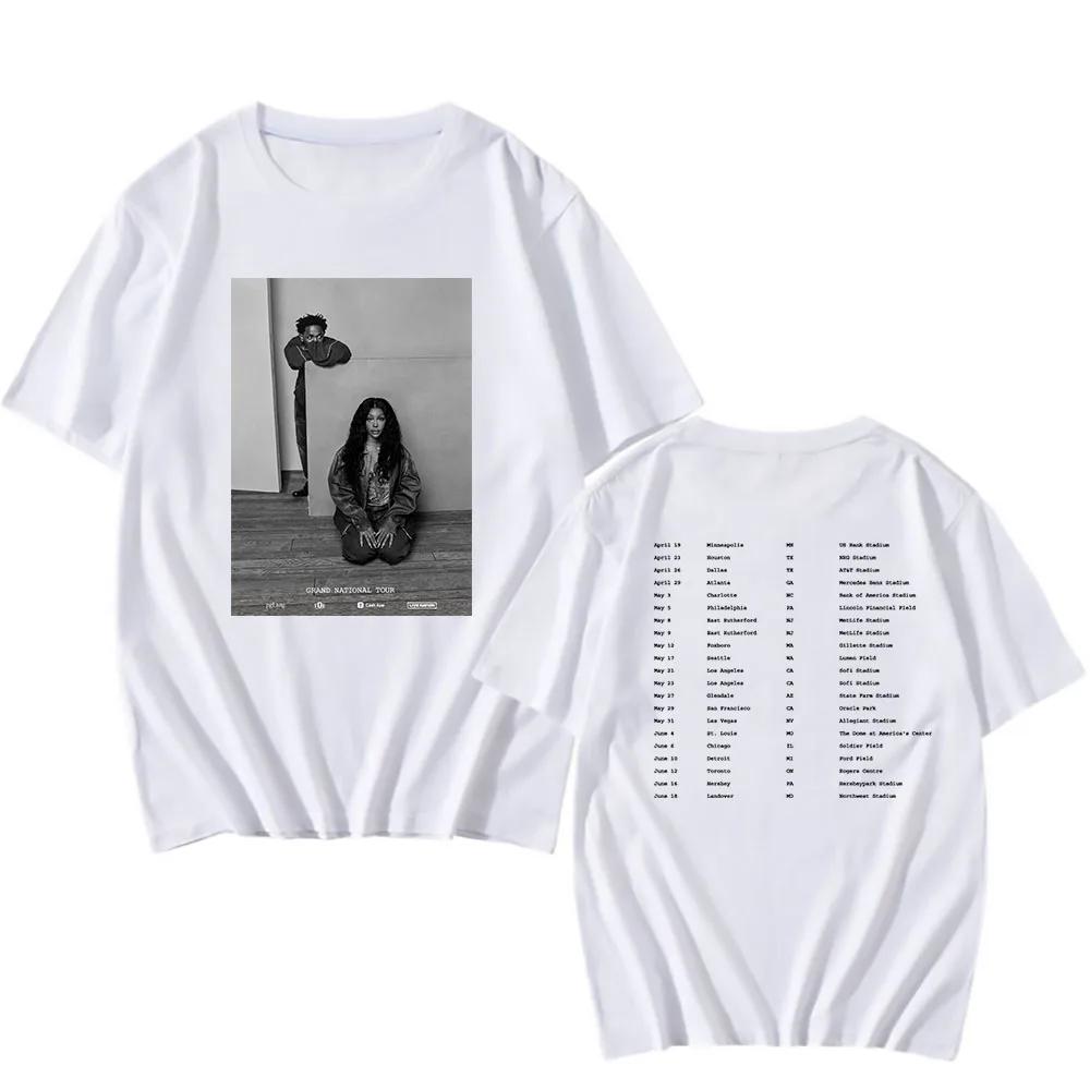 Kendrick Lamar X SZA GrandNational Tour 2025 Tshirts GNX Album Graphic Print T-shirt Cotton Summer Soft Tee-shirt Unisex Men Top