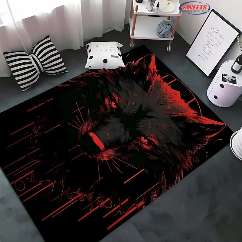 Brave Wolf Carpet New Release ! Anti-slip Sound Insulation, Rug for Living Room, Bedroom, Bedside and Office Areas, Durable Mat