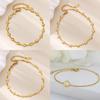 Roestvrijstalen Hart Armbanden Voor Vrouwen Gouden Kleur Geometrische Hart Armband Mode Bruiloft Waterdichte Sieraden Cadeau