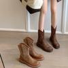 Winter Fashion High Quality Women's Boots Hot Selling Solid Color Round Toe Low Heel Sleeve Women's Short Fashion Boots