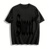 Vintage Gothic Style Sweet Print Short Sleeve T-Shirt Unisex Loose Casual Streetwear Crewneck Top Pure Cotton T-shirt