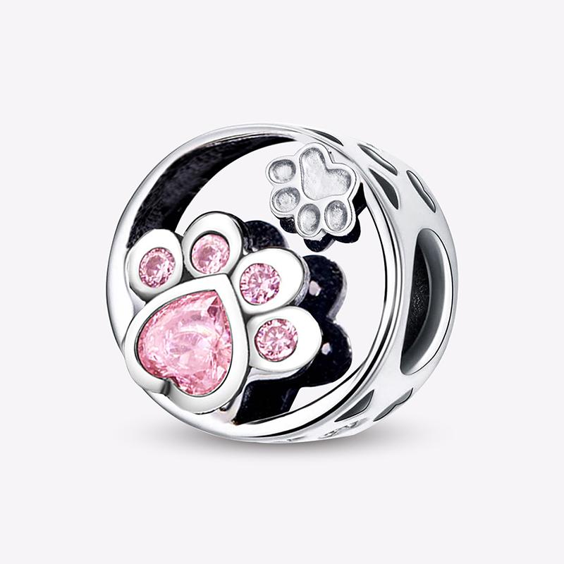 Copper Animal Dumbbell Cute Pink Dog Charm Bead Charms Bead Charms Compatible With Diy Bracelets Bangle Making Gift Of High Quality Jewellery