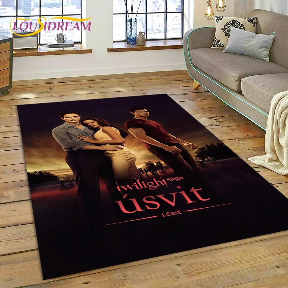 3D The Twilight Saga Edward Bella Rug Carpet for Living Room Bedroom Home Decor,Floor Mat Non-slip Decoration for Sofa Doormat