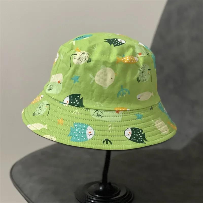 Fashion Double-sided Fisherman Hat Underwater Animal Shark Cartoon Pattern Men and Women Outdoor Personality Sunscreen Sun Hats
