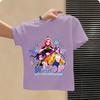 Summer Kpop Popular Cartoon Print Childrens Design Casual Harajuku Style Round Neck Short Sleeved Top Fans Gifts Kids Clothes