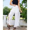 2023 Spring Loose Casual Flare Pants Solid Ruffles Trousers Fashion Women Streetwear Pantalon Mujer Clothes Joggers  26202