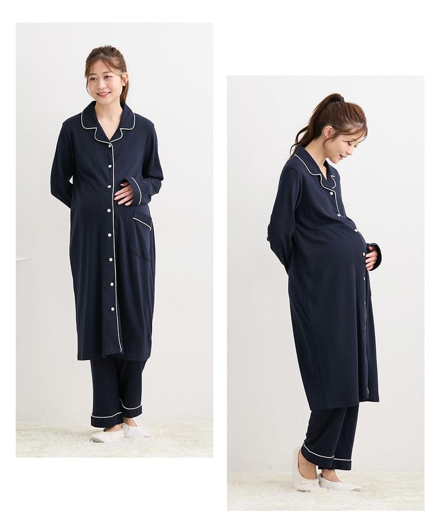 [Nissen] Loungewear & Pajamas [Maternity & Nursing Wear] Front-Opening Maternity Pajamas, Mint, Maternity Size 3L