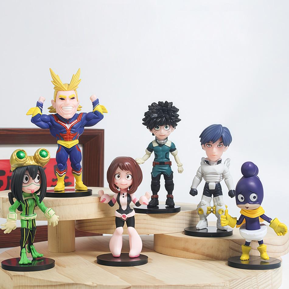 6 יחידות/סט דמויות אקשן אנימה My Hero Academia מידורייה איזוקו בקוגו קאטסוקי טודורוקי שוטו אוצ'אקו אוראראקה קירשימה דגם צעצוע