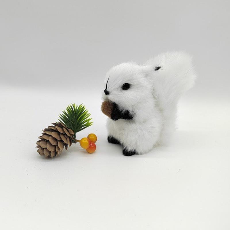 1Pc Mini Weihnachten Tisch Dekorationen Künstliche Eichhörnchen Figuren Miniaturen Plüsch