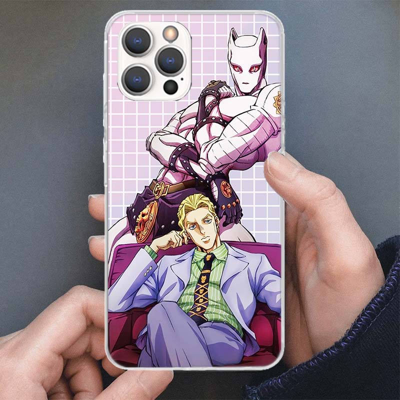 Anime JoJo Killer Queen Phone Case For Apple iPhone 16 15 14 13 12 11 Pro Max Mini XS XR X 7 Plus 8 + SE Soft Silicone Print She